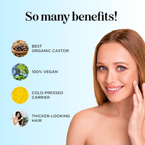 Hexane Free Organic Castor Oil - USDA Organic Castor Oil for Body Detox Hair Growth & Skin Care Maple Holistics