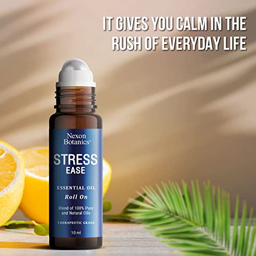 Stress Ease Essential Oil Roll On Blend 10ml - Natural Stress Relief Essential Oils Roll Nexon Botanics