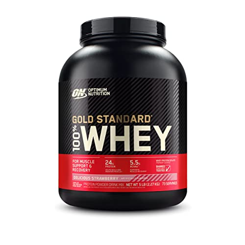 Optimum Nutrition Gold Standard 100% Whey Protein Powder, Delicious Strawberry