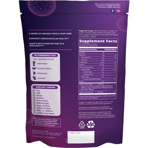 MRM Nutrition Whole Food Organic Fiber | with Enzymes + Prebiotics, 32 Servings
