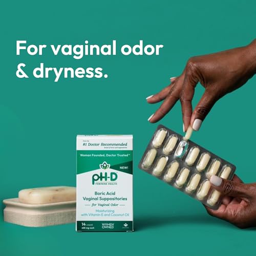 pH-D Feminine Health - Boric Acid Moisturizing Suppository - Woman Owned - for Vaginal Odor pH-D Feminine Health Support