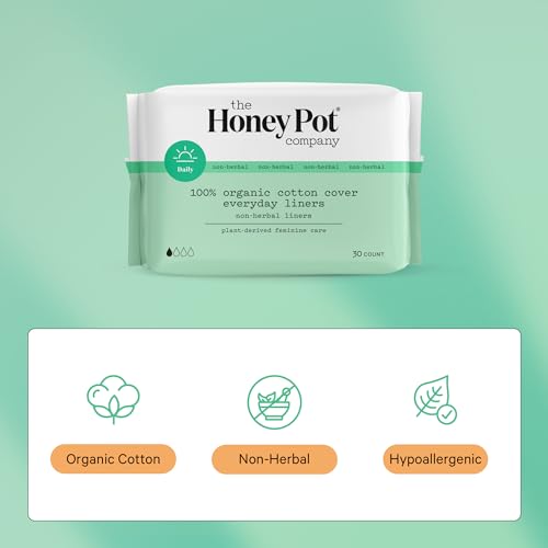 The Honey Pot Company - Non-Herbal Everyday Panty Liners - Organic Pads for Women - Cotton Cover The Honey Pot Company