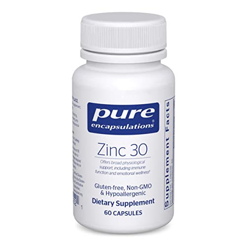 Pure Encapsulations Zinc 30 mg - Highly Absorbable - 60 Capsules
