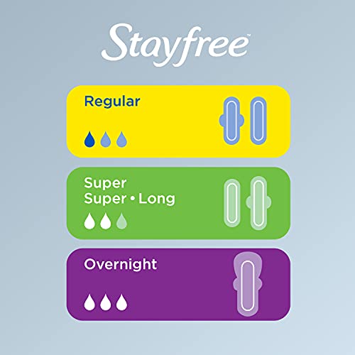 Stayfree Maxi Pads for Women, Super - 66 Count Stayfree