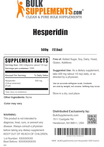 BULKSUPPLEMENTS.COM Hesperidin Powder - Hesperidin Supplement from Citrus BULKSUPPLEMENTS.COM