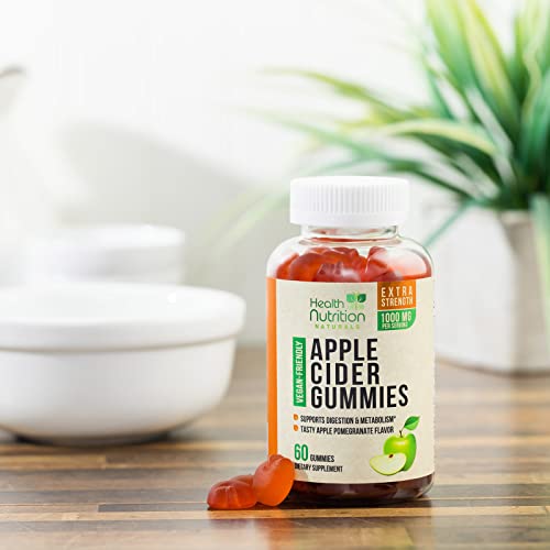 Vegan Apple Cider Vinegar Gummies | Max Strength 1000mg | ACV Supplement Gummy for Adults