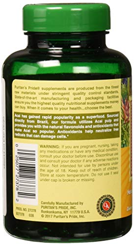 Puritan's Pride Triple Strength Acai 3000 MG, 120 Count Puritan's Pride