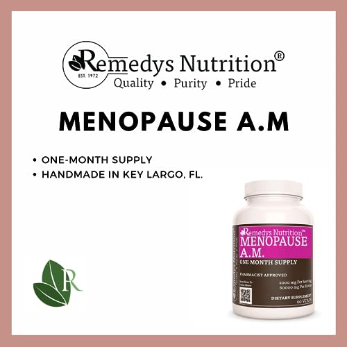 Remedy's nutrition Meno-Pause AM 1,000mg per Capsule/60,000mg per Bottle/Vegan Caps Remedy's nutrition