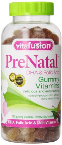 Vitafusion Prenatal DHA and Folic Acid Gummy Vitamins, 180 Count- Assorted Flavors May Vary
