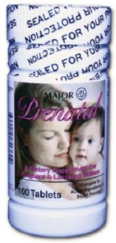 Major Prenatal Vitamins, 100 Tabs, Dietary Suppliement for Pregnant & Lactating Women