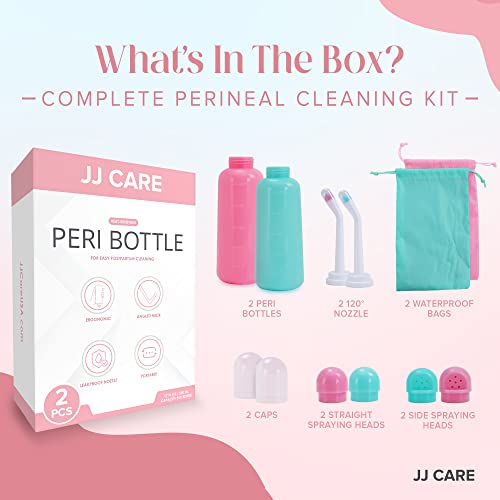 JJ CARE Peri Bottles - Pack of 2 Peri Bottles for Postpartum Care Kit, 500 ml Peri Bottles