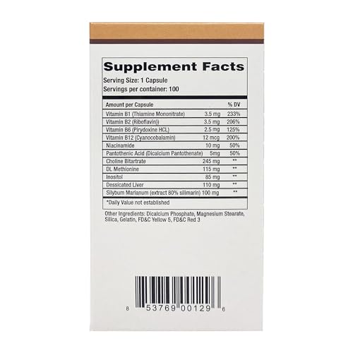 LIPOCHOL, Liver Health, Vitamin and Nutrient Boost (100 Capsules/Pack of 1)