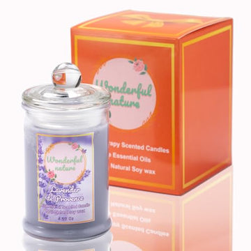 Wonderfulnature Lavender de Provence Pure Essential Oil Scented Candle, Aromatherapy