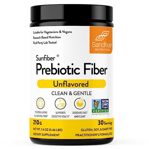 Sandhu's Prebiotic Fiber Supplement Powder –30 Servings- SunFiber® –Low FODMAP