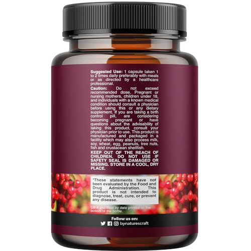 Kidney Support Cranberry Pills for Women and Men - High Strength Kidney Cleanse Detox