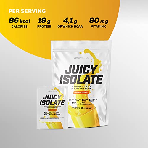 BioTechUSA Juicy Isolate | Gluten-Free, Lactose-Free, Sugar-Free | Refreshing Protein Soft Drink BioTechUSA