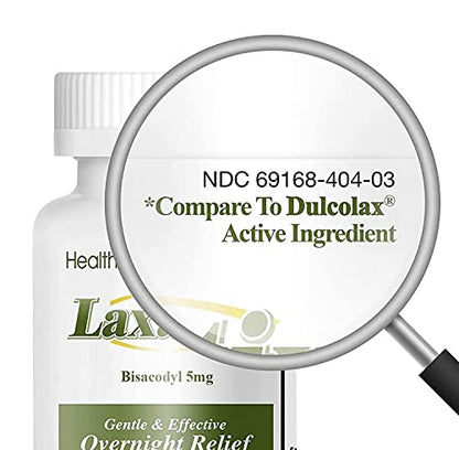 HealthA2Z Laxative Bisacodyl 5mg | 250 Counts | Gentle and Fast Overnight Relief