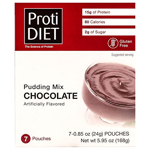 Protidiet Chocolate Flavor High Protein Instant Pudding Mix (7-5.9 oz Pouches) (Chocolate) ProtiDIET