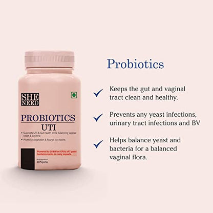 Vishopy, Track UTI PROBIOTICS Supplement for Men Women – 20 Billion CFUs with 7 Strains