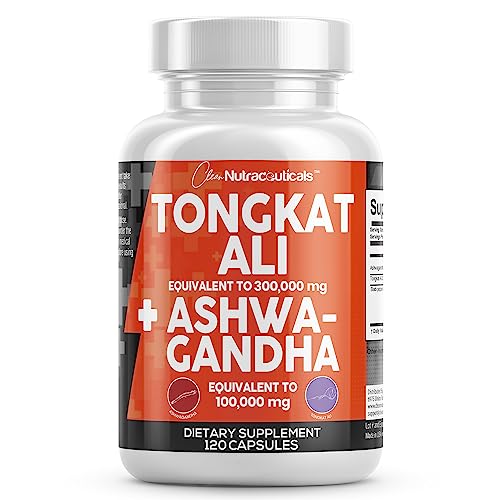 Clean Nutraceuticals Tongkat Ali 300,000mg and Ashwagandha 100,000mg
