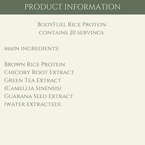 Complementary Supplements | BodyFuel Brown Rice Protein Powder Plus Chicory, Green Tea Complementary Supplements