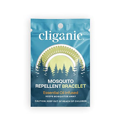 Cliganic 25 Pack Mosquito Repellent Bracelets, DEET-Free Bands, Individ