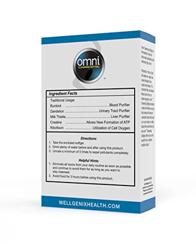 Wellgenix Omni Herbal Detox Cleanse Softgel: Fast Acting Body Detox, Quick Flush Toxin Removal