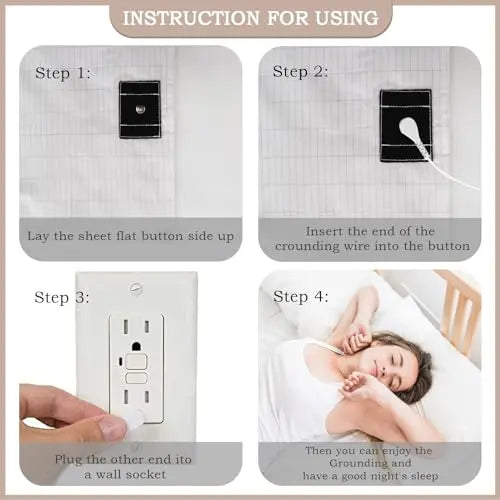 Grounding Sheet, Grounding Mat for Bed with Grounding Cord, Reduce Painful, Inflammation