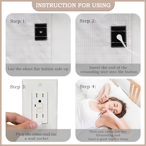 Grounding Sheet, Grounding Mat for Bed with Grounding Cord, Reduce Painful, Inflammation XINHUSU