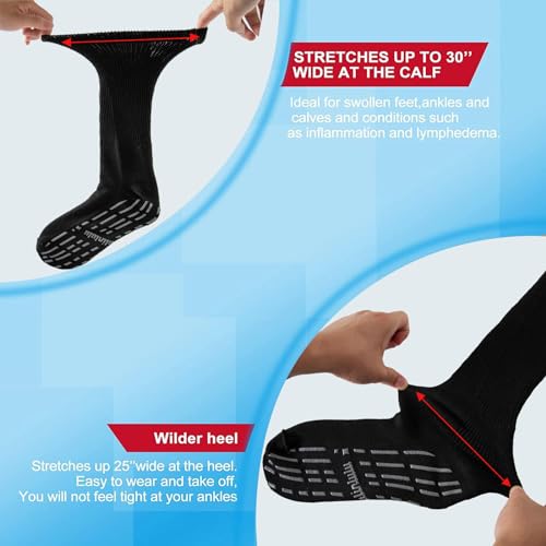 Bulinlulu Extra Width Diabetic Socks Women Men-4 Pairs Super Wide Edema Bulinlulu