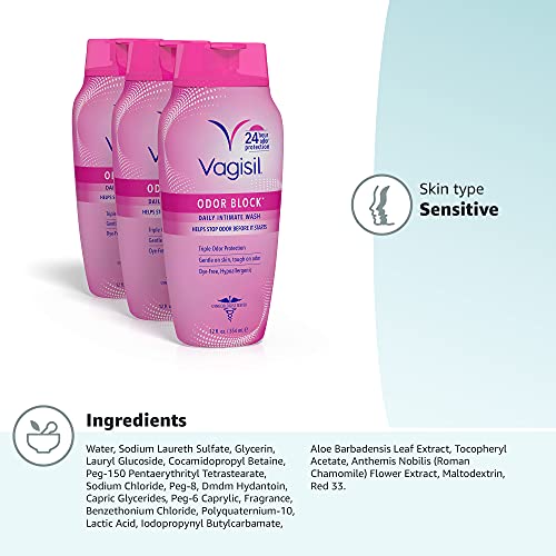 Vagisil Feminine Wash for Intimate Area Hygiene, Odor Block, Gynecologist Tested,