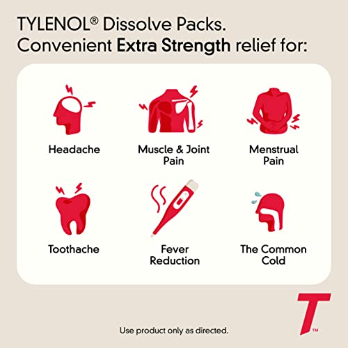 Tylenol Extra Strength Dissolve Packs, 500 mg Acetaminophen Pain Reliever & Fever Reducer Tylenol