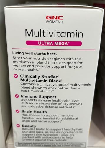 GNC Women's Ultra Mega Multivitamin | Supports Overall Health and Wellness in Women