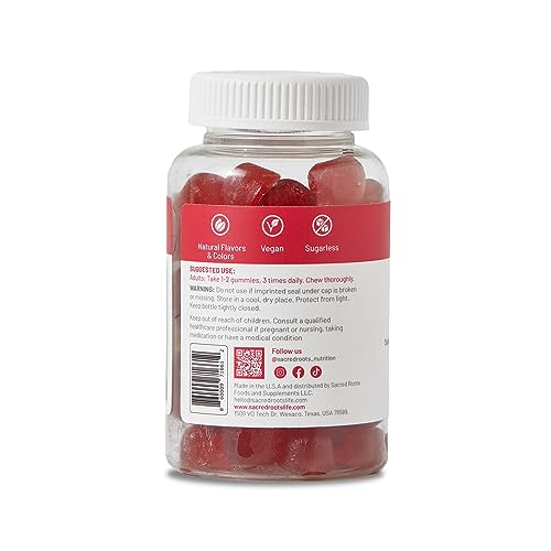 Sacred Roots Sugar-Free, Apple Cider Vinegar Gummies, 60 Gummies – Supports Healthy Sacred Roots