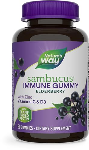Nature's Way Sambucus Elderberry Immune Gummies, Daily Immune Support 