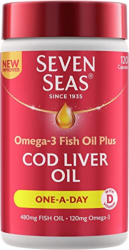 Seven Seas Cod Liver Oil Tablets With Omega-3, Fish Oil, One A Day, 4 Months Supply