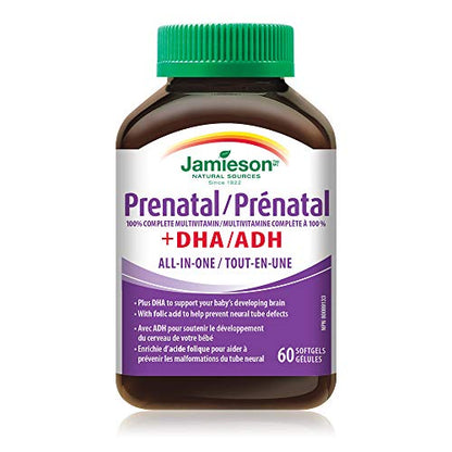 Jamieson PRENATAL Complete Multivitamin with DHA Supplement 60 Softgels