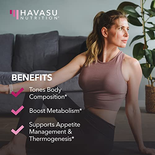 HAVASU NUTRITION Night Time Fat Burner Weight Loss Pills for Women | Appetite Suppressant for Weight Loss (+ Vitamin D, 60 Count)