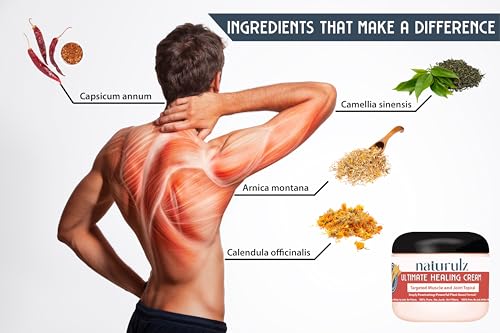 Naturulz Ultimate Healing Cream 4 Ounce Fast-Acting Topical for Backs, Knees, Shoulders, Muscles Naturulz