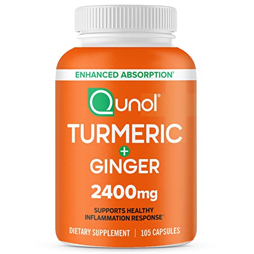 Qunol Turmeric Curcumin with Black Pepper & Ginger, 2400mg Turmeric Extract with 95%