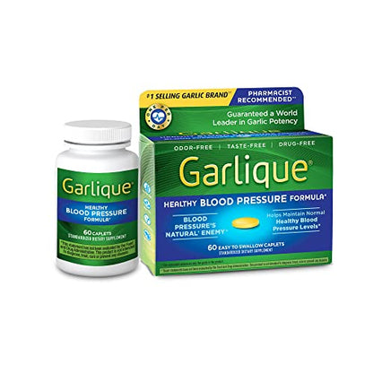 Garlique Garlic Extract Supplement, Healthy Blood Pressure Formula, Odorless & Vegan