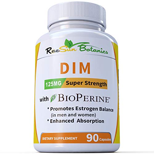 Raesun Botanics DIM Supplement 125mg - DIM Diindolylmethane Plus BioPerine 90-Day Supply Viconor