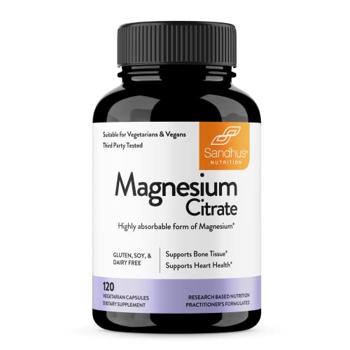 Sandhu's Magnesium Citrate Highly Absorbable Gluten, Soy Diary Free No Fillers 