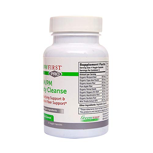 Greens First Full Body AM/PM Cleanse, 20 Veggie Capsules – Supplement for Natural Detox