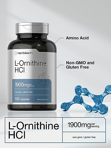 L Ornithine HCl | 1900mg | 120 Capsules | Non-GMO & Gluten Free Supplement