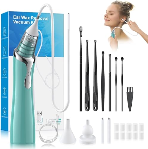 Ear Vacuum Wax Remover, Ear Wax Removal with 8 Pcs Ear Pick, Ear Wax