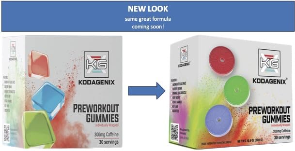 Kodagenix Pre Workout Gummies for Men and Women with Caffeine, L-Citrulline and Beta