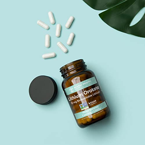 Global Healing Lithium Orotate Brain Health Supplement - Supports Mood