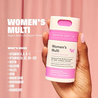 Health By Habit Womens Multi Supplement (60 Capsules) - 23 Essential Vitamins