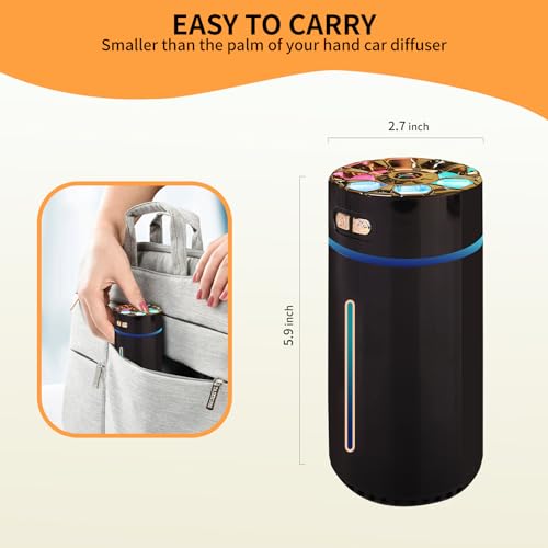 Car Diffuser,Rechargeable car Diffuser air freshener,Humidifier Aromatherapy for car Sydetelis